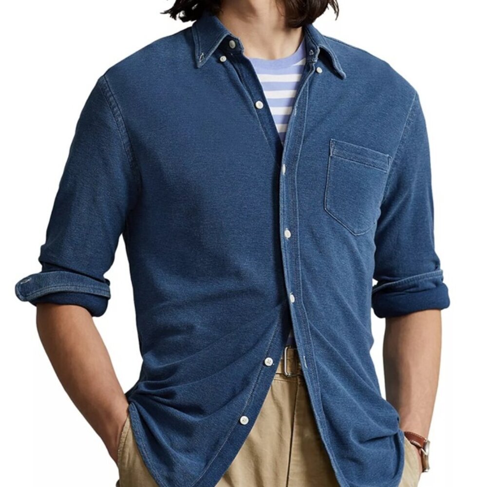 NWT Polo Ralph Lauren Knit Chambray Shirt XL
